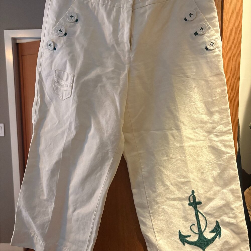 Anthropologie Elevenses wide leg cropped pants